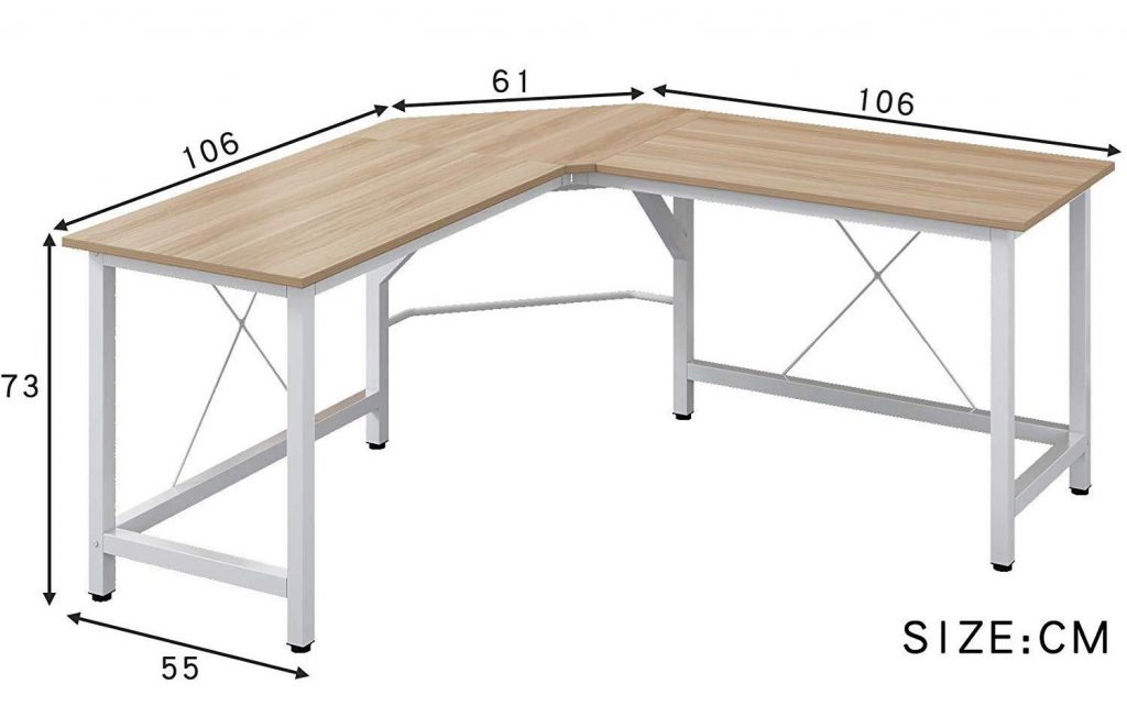 ابعاد و اندازه میز کامپیوتر طرح ال