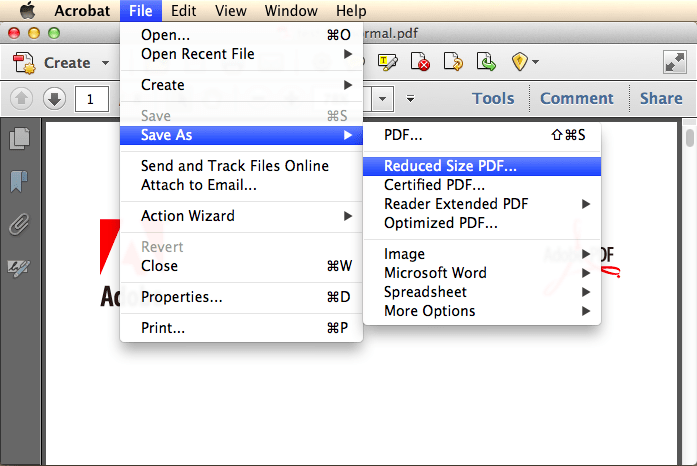 shrink pdf size adobe