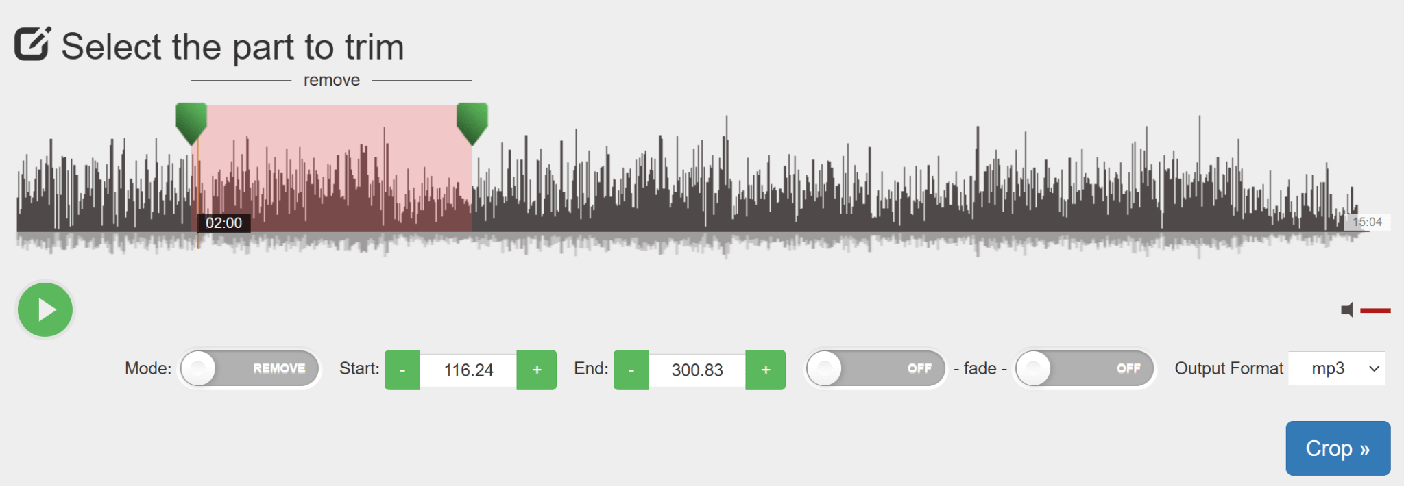 مرحله 7- برش فایل صوتی در audiotrimmer